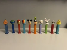 Lot Of 10- Various Pez Dispensers Mickey Mouse Goofy Finding Nemo Iron Man