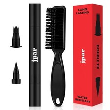 Black Beard Pencil Filler for Men - Waterproof Beard Pen Kit with Brush - Dual T