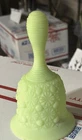 Vintage Fenton Green Satin Glass Bell Daisy & Button Design