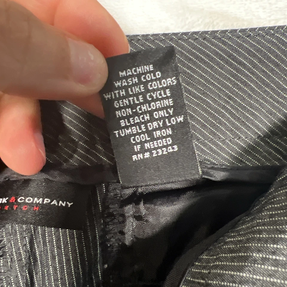 Women's Dress Career Pants New York & Co. Grey White Pinstripe 4 Avg Stretch - Image 4 of 4