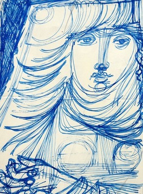 Hans Orlowski 1894-1967 Insterburg Berlin / Tuschzeichnung Bildnis Frau Nachlass