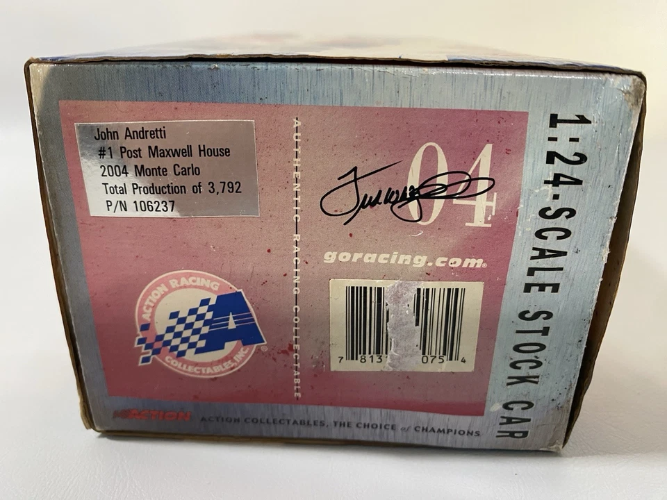 John Andretti 2004 diecast #1 Post Maxwell House Monte Carlo coche de carreras escala 1:24 Foto 3 de 4