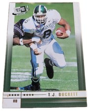2002 Press Pass JE #FD15 T.J. Duckett Michigan State Spartans Football Card (Q1