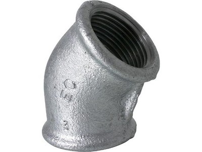 Tempergussfitting verzinkt Nr. 120 Winkel I/I 45° d = 2 1/2''