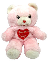 Vintage Cuddle Wit Pink Bear 17" Plush Red Heart "You Are Honey" Heart Nose