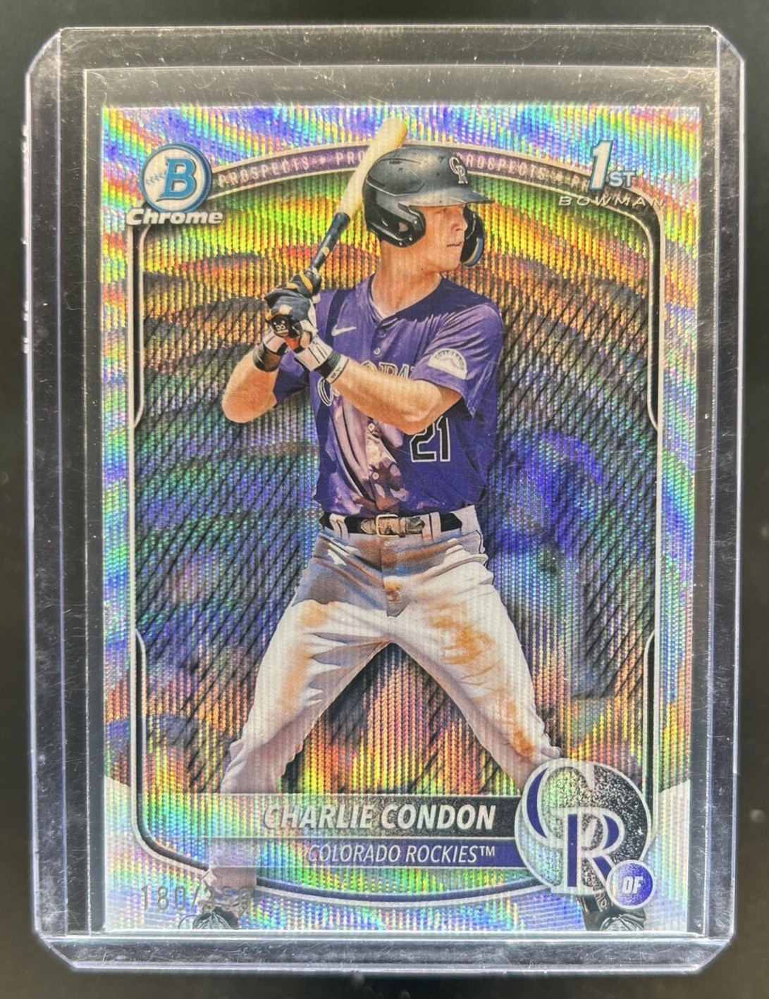 2025 Bowman Charlie Condon Chrome Wave Refractor 1st Prospect #/350 Rockies