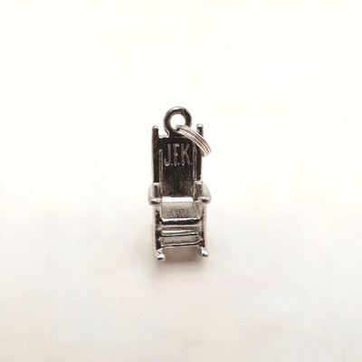 Sterling Silver Kennedy J.F.K John Kennedy Rocking Chair Charm Pendant Vintage