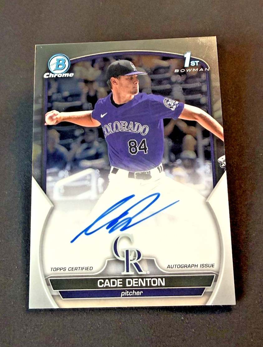 2023 Bowman Draft Chrome Rockies Cade Denton 1st Bowman Auto #CDA-CDE