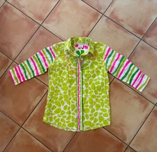 Gretchen Scott Designs Shirt Womens XXS Abstract Button Up Fun Print Blouse Top