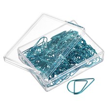 1" Blue Box Drop Shape Clip Paper for Organizing Home Office, 100pcs