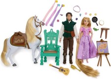 Orig. Disney Rapunzel großes Puppenset - Rapunzel, Flynn, Maximum + Accessoires