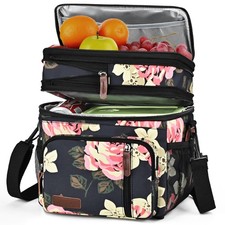Lunch Bag Lunch Box for Women Men, Double Deck Leakproof Insulated Soft Larg...
