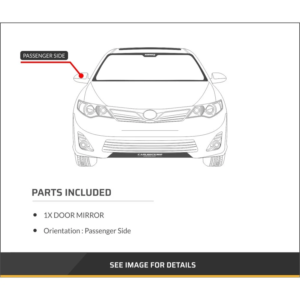 For Saturn SL1 1996-2002 Door Mirror Passenger Side Manual Gloss 21170588 - Image 4 of 4