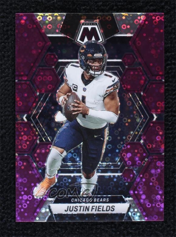 2023 Panini Mosaic No Huddle Purple Mosaic Prizm 14/50 Justin Fields #33 11xg
