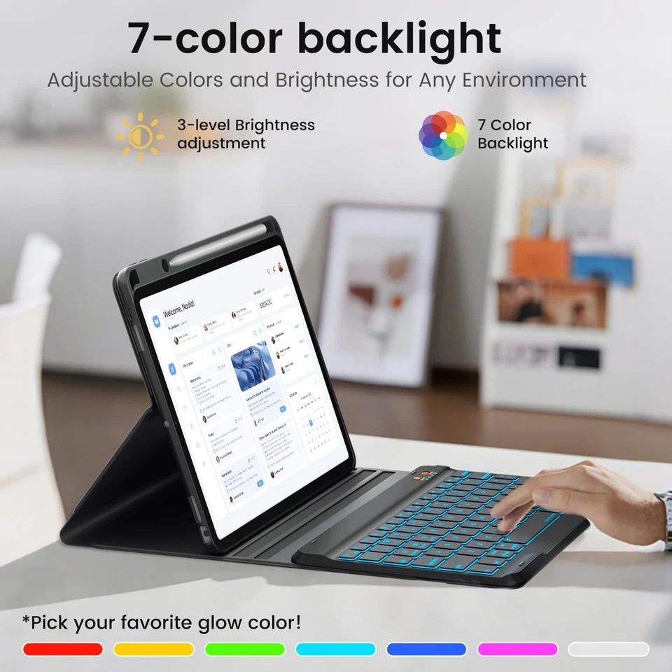 Keyboard Case for iPad Air 11-inch(M2 2024)/10.9-Inch Air 5th 4th Generation ... - Image 4 of 4