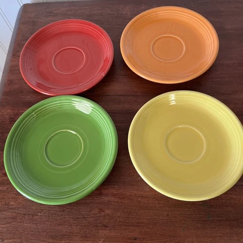 Fiestaware Homer Laughlin Set Of Four 4 Saucers Various Colors