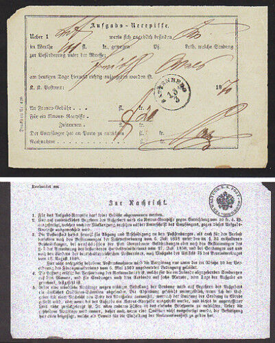 Bon de livraison postal (lettre de valeur) 1870 de Rattenberg/Tyrol - Photo 1 sur 1