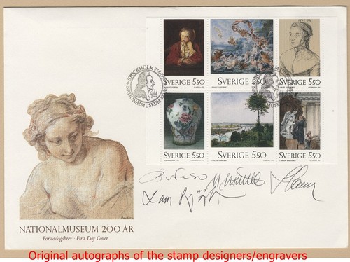 Sweden Scott #1968 a Fine art paintings Durer Rembrandt FDC signed Slania, Mörck