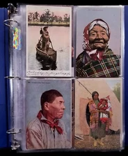 60 Antique & Vtg 1905-1970s Native American Postcards 15 Pgs Sleeved In Binder
