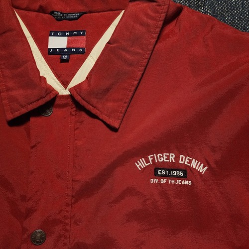 Tommy Jeans Hilfiger Denim Red Jacket Embroidered - Men’s 2XL - Picture 6 of 17