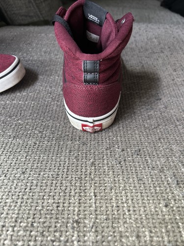 VANS Womens Burgundy Canvas High Top Skateboard Sneakers, Uk 6 - Picture 6 of 10