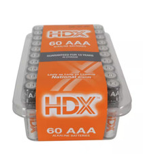 HDX AAA Batteries 60 Count Alkaline Exp 2034 10 Year Shelf Life NEW