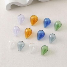 10pcs Rhombus Water Drop Teardrop Transparent Glass Bead,DIY Lampwork Bead