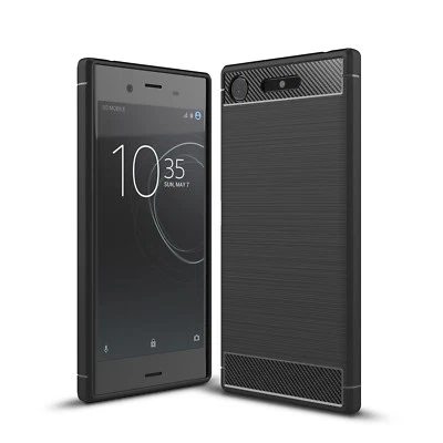 FONETEK Shockproof [Slim Fit] Flexible Carbon Fibre Case Cover for Sony Xperia Phones
