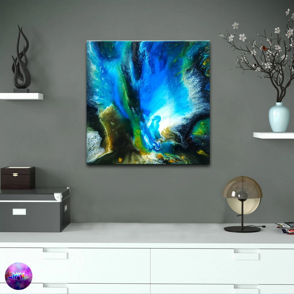 ORIGINAL Malerei Abstrakt Resin Art Kunst Harz Gemälde Modernes Bild HANDGEMALT - Bild 3 von 4