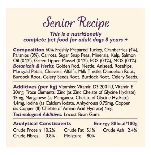 Lily's Kitchen Senior Recipe Wet Dog Food Turkey 6x400g - Picture 4 of 6