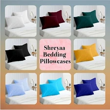 Awesome US Queen Size Egyptian Cotton 1000TC 4 PCs Pillowcase Set Solid Colors