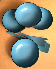 Retro Miso Noodle Japan antique  6pc Bowls + Servers Vintage Set Melamine Ramen