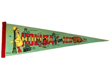 Vtg 1974 Muppets Inc Sesame Street Holiday on Ice Pennant Big Bird Bert Ernie