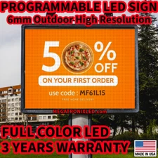 LED Sign Outdoor High Resolution P6 38"x23" Waterproof HD Pixel Pictures Videos