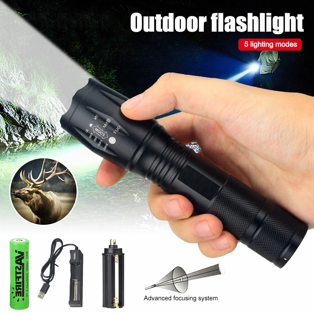 Zoom Mini Bright Flashlight LED 5 speed Light for Indoor and