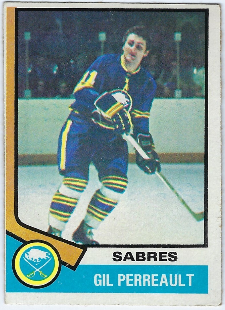 1974-75 O-PEE-CHEE - GIL PERREAULT  # 25 HOCKEY EX. CARD