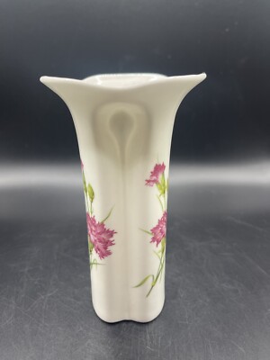 SHAFFORD Fine Bone China Hand Decorated Vase with Pink Flowers 