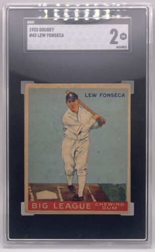 1933 Goudey #43 Lew Fonseca (RC) SGC 2 - Picture 1 of 2
