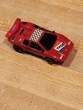 TYCO Slot Car Lamborghini Countach Red Car RUNS  Vintage