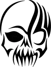 Vinyl Decal for Window - Skull with Flames