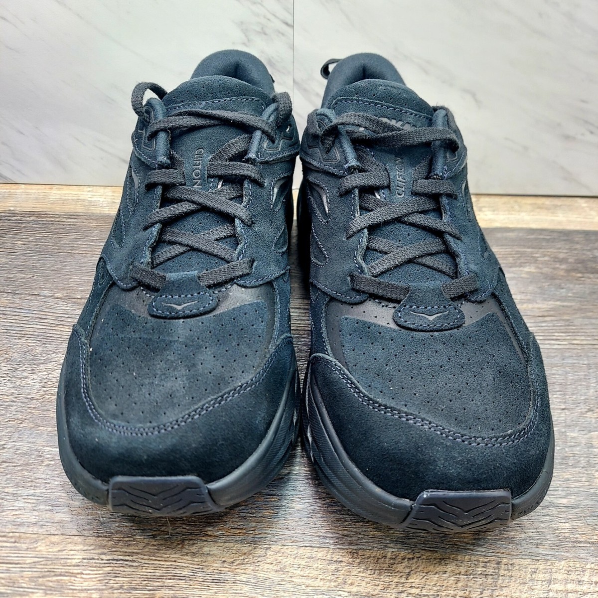 HOKA ONE Clifton L Suede Black 1122571 BBLC Men's 8.5