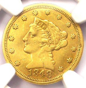 Details About 1848 C Liberty Gold Quarter Eagle 250 Ngc Au Details Rare Charlotte Coin