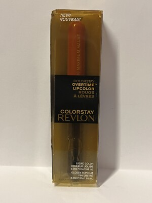 Revlon Colorstay Overtime Lipcolor & Topcoat, 20 Maximum Mauve, OPEN BOX, NOS