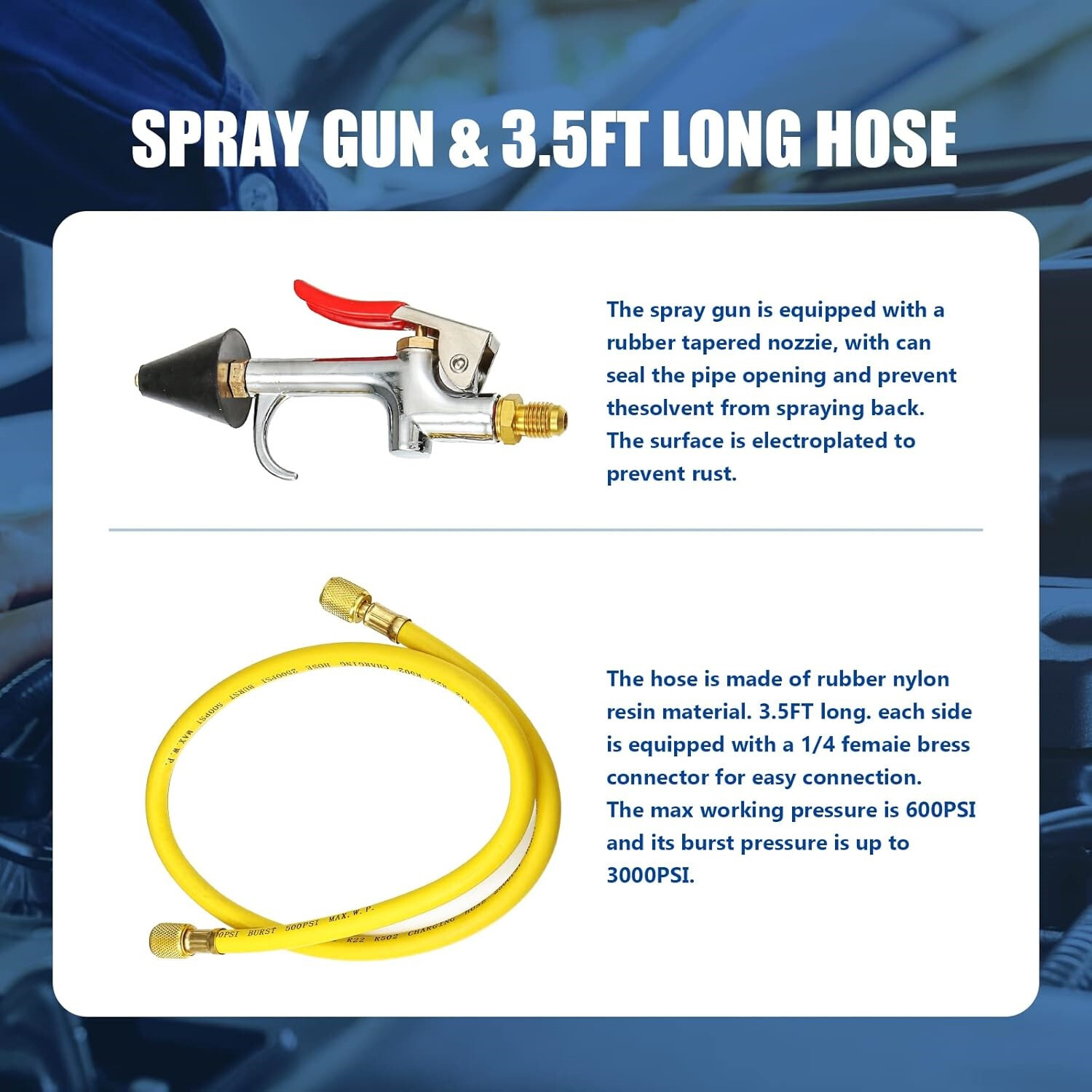 AC Flush Kit Car Air Conditioner System Lines Flush Gun Kit AC Flushing Canister