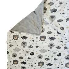 Parents Choice Gray White Sheep Baby Blanket Security Lovey Plush Star Walmart