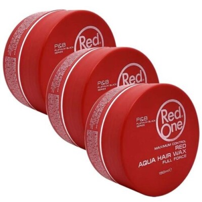 RedOne Aqua Hair Wax Maximum Hold Full Force Hair Gel RED , 150ml  ( 3pack)