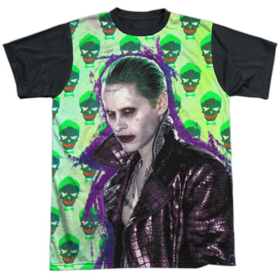 Suicide Squad Joker Jacket Skull Adult Costume T Shirt (Black Back), S-3XL 