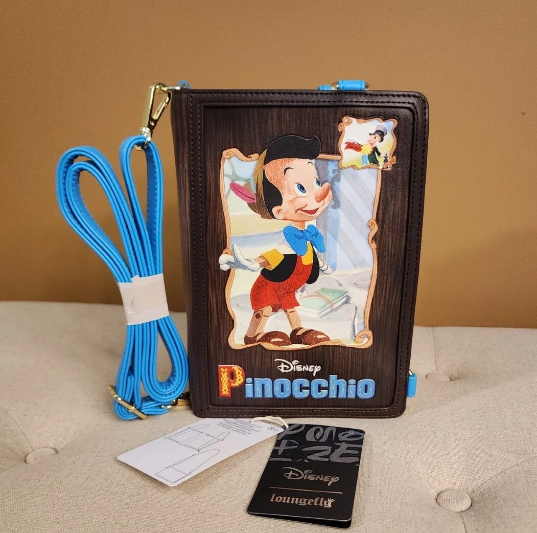 Loungefly Disney Pinocchio Story Book Convertable Backpack Crossbody Bag NEW