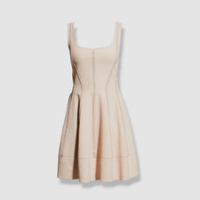 Alexander McQueen Woman Pink Contrast Stitch Fit & Flare Mini Dress Size S