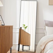 Black 59" Full Length Rectangular Mirror Standing Leaning Framed Hanging Mirror